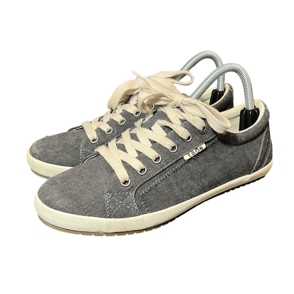 Taos Star Sneaker Womens 8.5 Gray Canvas Low Top Lace Up Walking Shoes